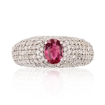 1.03ct UNHEATED Ruby and 1.47ctw Diamond 14K White Gold Ring (Vault_RR02) 