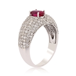 1.03ct UNHEATED Ruby and 1.47ctw Diamond 14K White Gold Ring (Vault_RR02) 