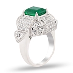 2.87ct Emerald and 2.12ctw Diamond Platinum Ring (Vault_RR02) 