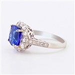 4.00ct Tanzanite and 1.20ctw Diamond Platinum Ring (Vault_RR02) 