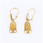 14K Yellow Gold Bell Earrings -PNR-