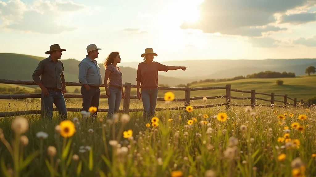 Neighbors conversing at a rural Arkansas fence line, reflecting the community and privacy experienced by land owners